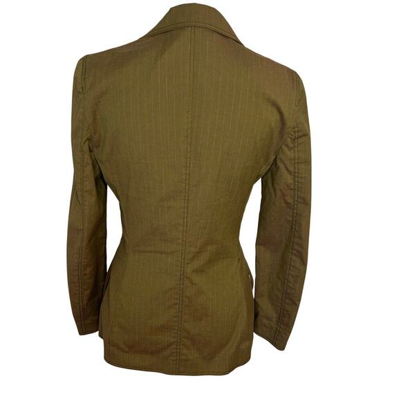 Piazza Sempione olive pinstripe long sleeve made in Italy blazer size 42/US 6 - Picture 6 of 8